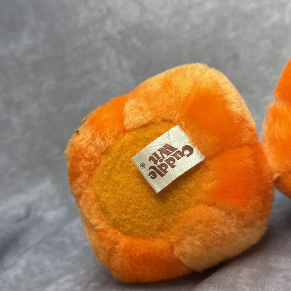 Vintage 80's Cuddle Wit Pumpkin Jack O Lantern Halloween Plush Lot Of 2 Decor 6